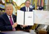 Trump firma orden ejecutiva para cambiar el nombre del lago Ontario a “lago América”