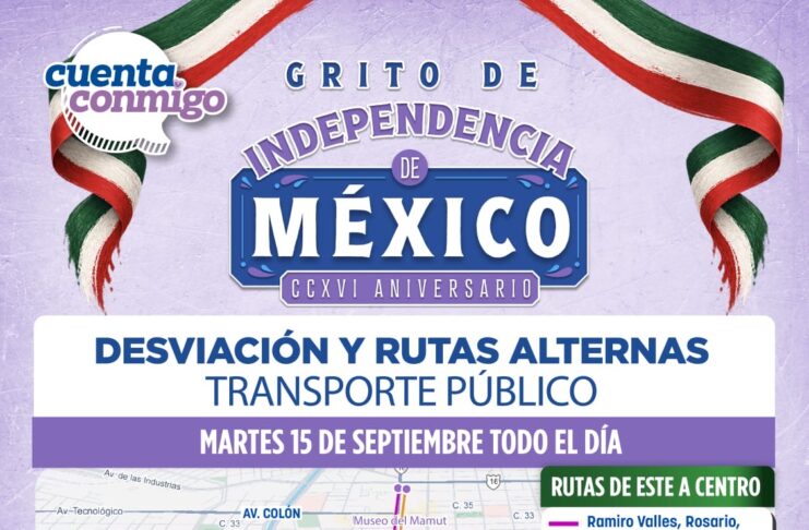 Anuncia Estado cambios en rutas del sistema de trasporte urbano con motivo del Grito de Independencia e067c644 a193 46aa 9c72 17cd7f20f2e6 1 CAFE CIUDADANO