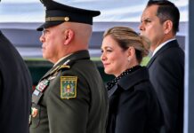 Acude Maru Campos a la toma de protesta de Miguel Ángel Aguirre como Comandante de la XI Región Militar