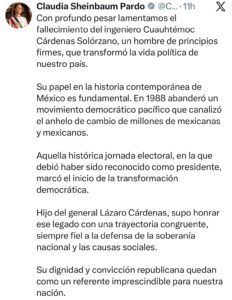 “Un hombre de principios firmes”: Sheinbaum lamenta fallecimiento de Cuauhtémoc Cárdenas 1 WhatsApp Image 2026 10 29 at 8.36.56 AM CAFE CIUDADANO